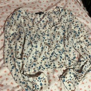 long sleeve flowered dress shirt